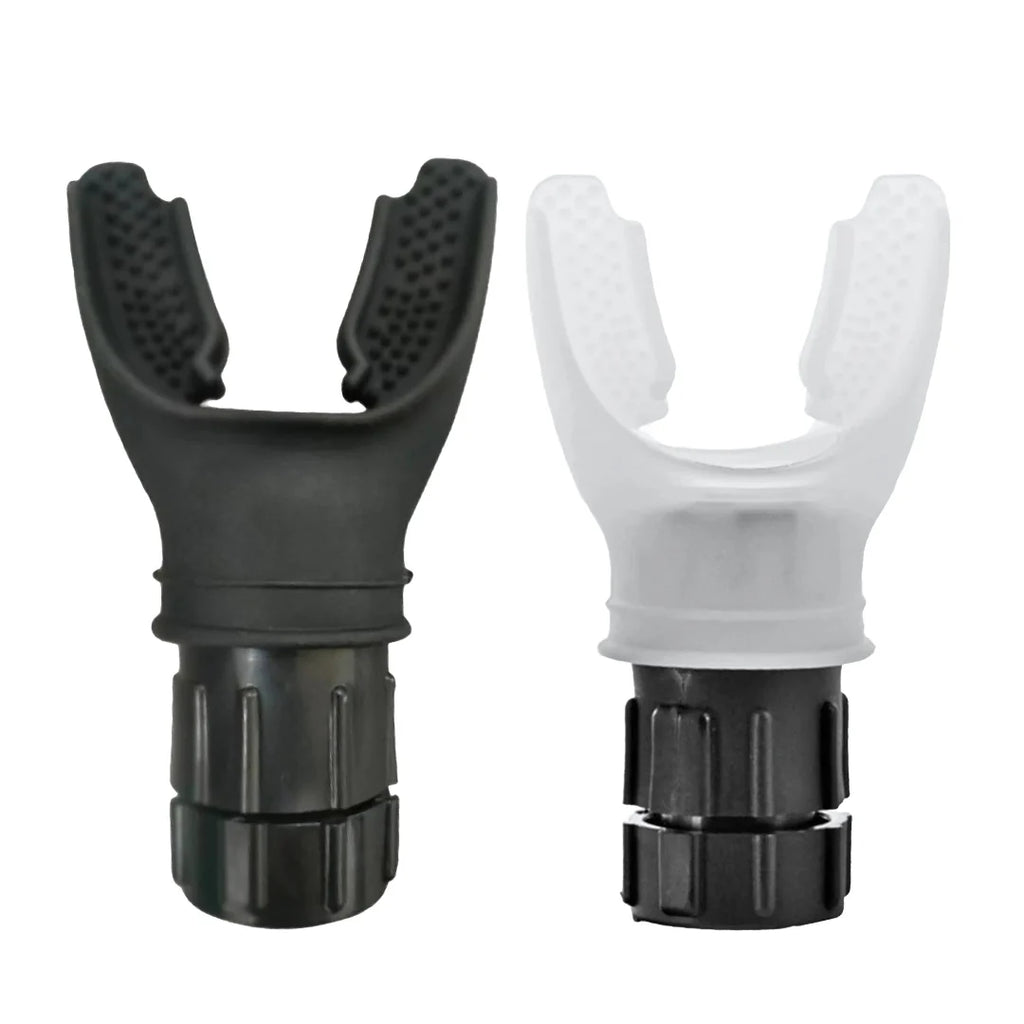 Liveify black and white silicone mouth guards with textured grip and adjustable fit for sports protection