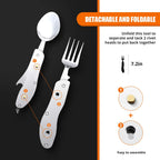 Liveify detachable and foldable stainless steel spoon and fork set, 7.2 inches, easy to assemble