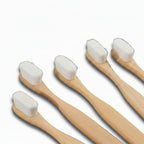 Liveify pack of natural bamboo toothbrushes with extra soft wavy white micro bristles for sensitive teeth