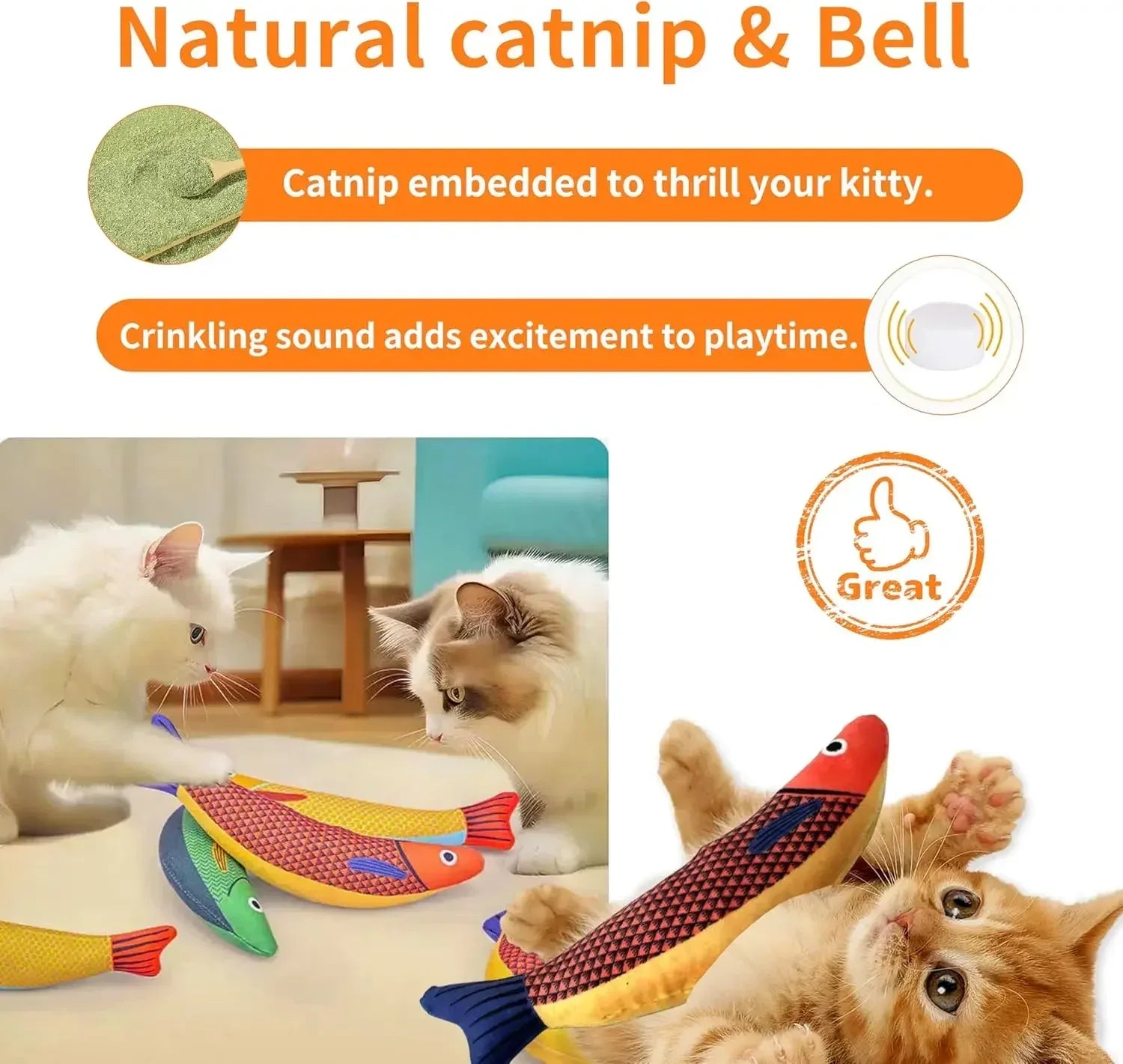 Fish Cat Chew Toy – Interactive Plush Catnip Toy for Cats - liveify