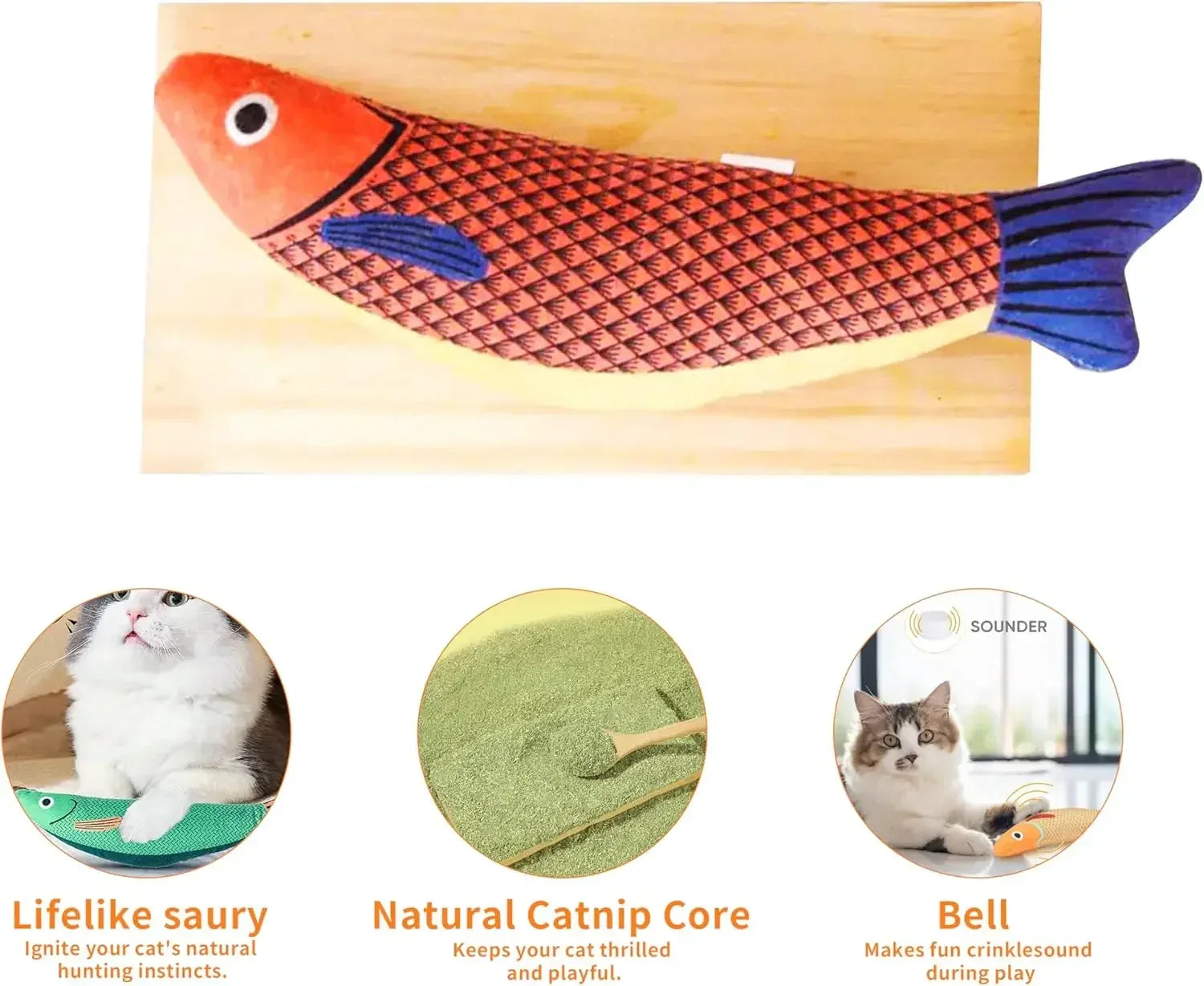 Fish Cat Chew Toy – Interactive Plush Catnip Toy for Cats - liveify