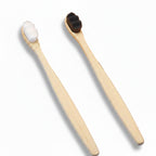 Liveify eco-friendly natural bamboo toothbrushes with ultra-soft micro bristles in black and white