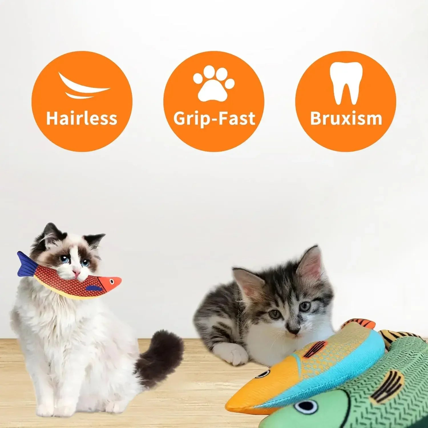 Fish Cat Chew Toy – Interactive Plush Catnip Toy for Cats - liveify