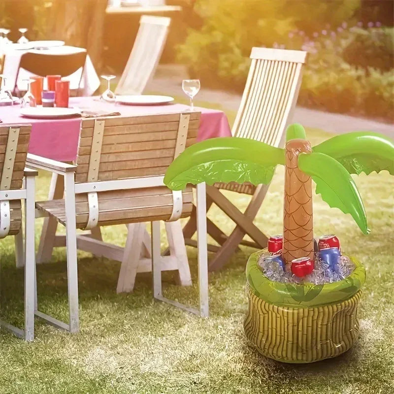 Inflatable Floating Palm Tree Cooler – Pool & Drink Float - liveify