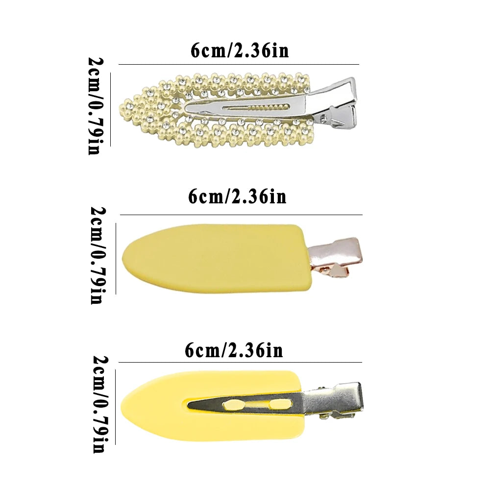 Liveify gold rhinestone and yellow matte hair clips, 6cm length, stylish accessory for women