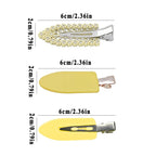 Liveify gold rhinestone and yellow matte hair clips, 6cm length, stylish accessory for women