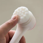 Liveify white silicone facial cleansing brush with soft nodules, handheld design for gentle skin care