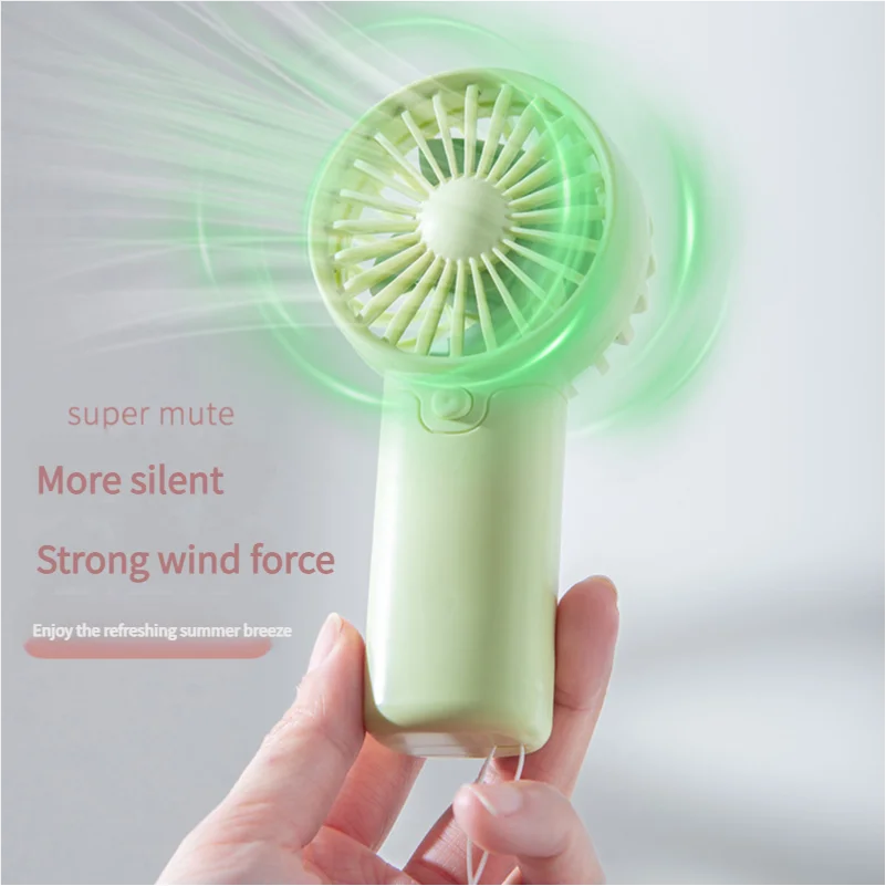 Liveify mint green handheld fan with strong wind force and super mute design for summer breeze