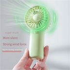 Liveify mint green handheld fan with strong wind force and super mute design for summer breeze
