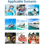 Liveify: Collage showing kids swimming, rafting, surfing, windsurfing, jet skiing, yachting, kayaking, dragon boating, and group water activities.