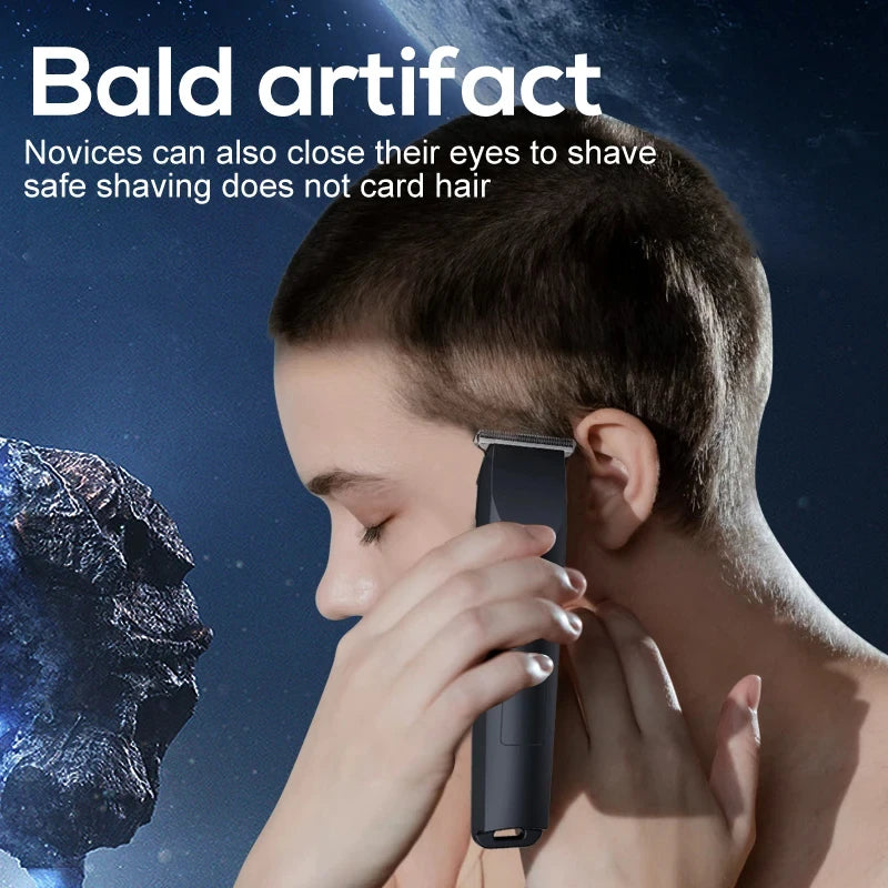 Liveify black electric hair trimmer for precise head shaving, sleek design, easy grip, safe for beginners