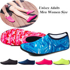 Liveify unisex water shoes in blue, pink camo, and solid colors for adults, lightweight and slip-on design