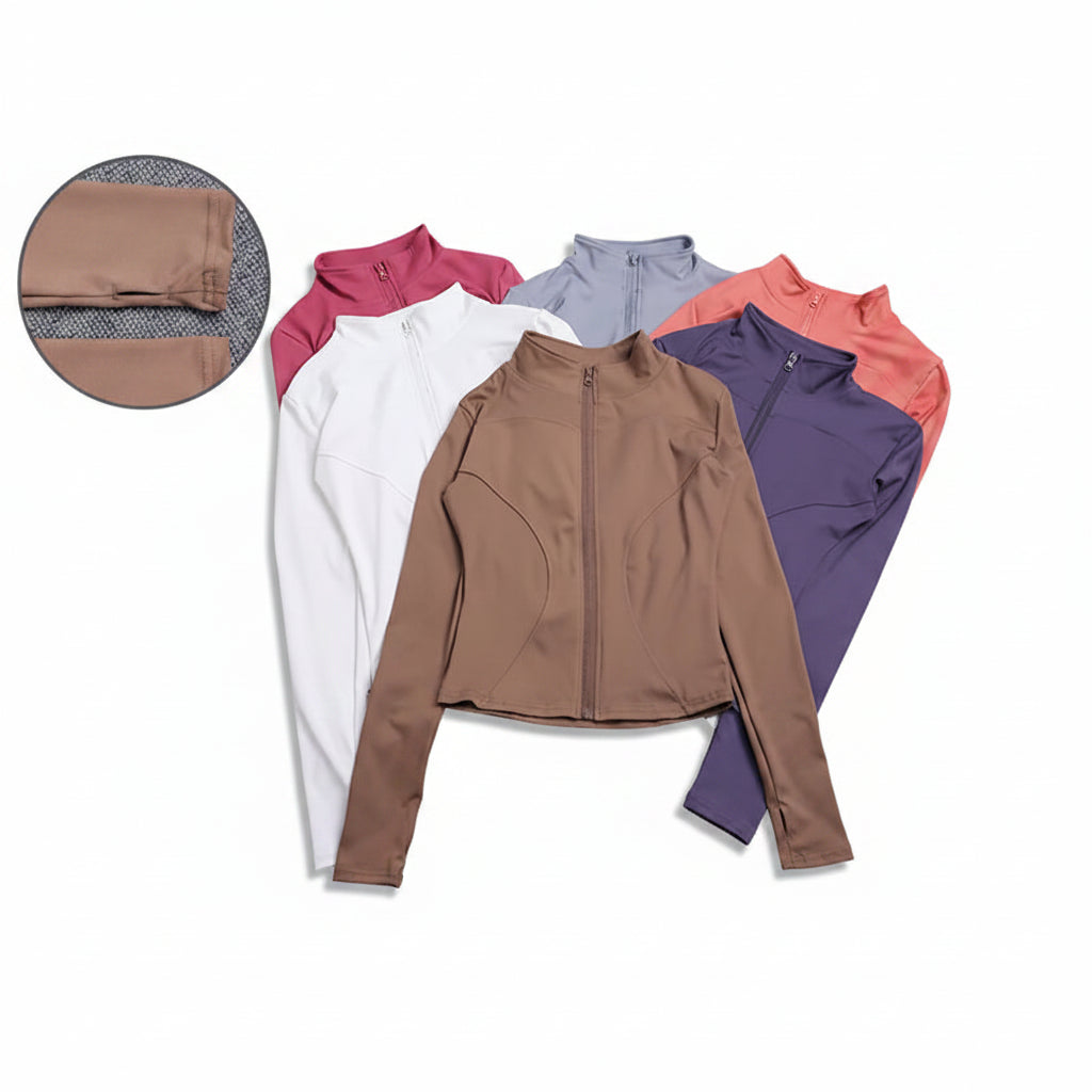 Liveify Women’s Long Sleeve Sport Jacket – Lightweight Gym Training Top, Yoga & Workout Zip Athletic Sportswear Coat