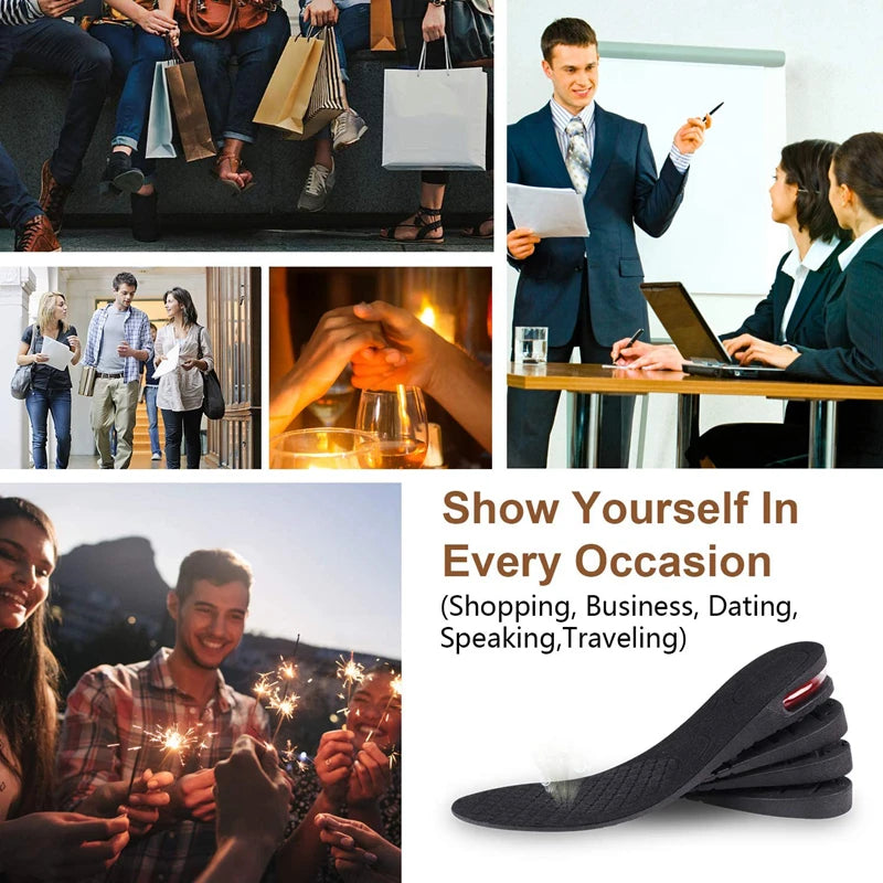 Liveify Height Increase Insoles – Air Cushion Elevator Shoe Inserts with Arch Support, Adjustable 3–9cm Heel Lift Insoles for Men & Women