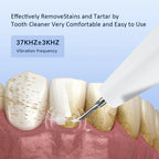 Liveify ultrasonic tooth cleaner removing stains and tartar with 37kHz vibration, white handheld device for oral care