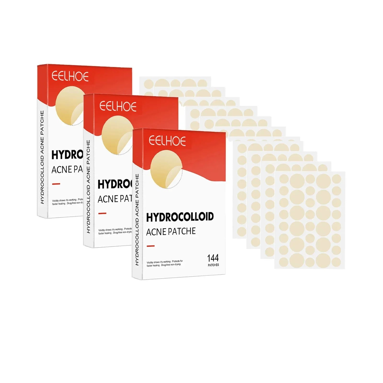 144pcs Hydrocolloid Pimple Patch - liveify