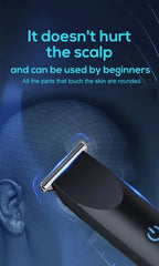 Liveify black electric hair clipper with rounded edges, safe for scalp, beginner-friendly design