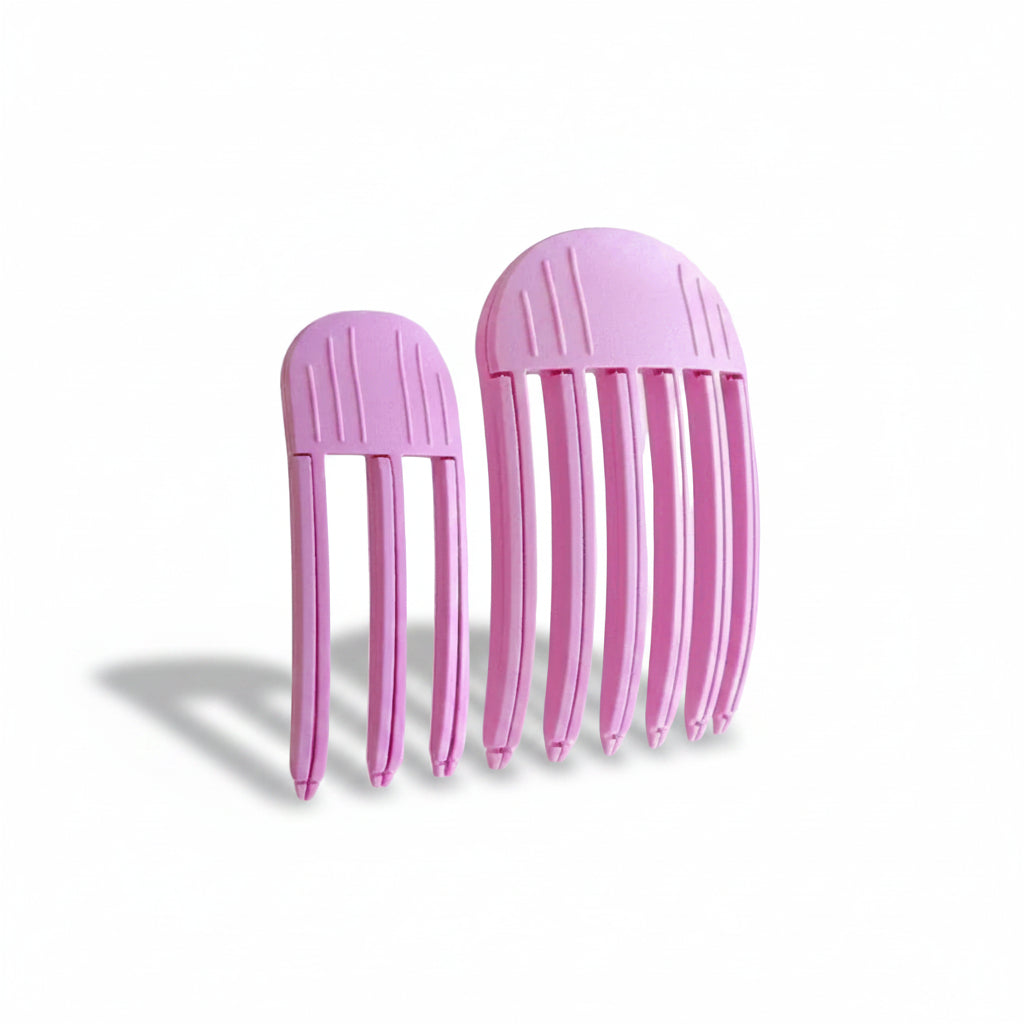 Liveify pink plastic hair clips with wide teeth for secure styling