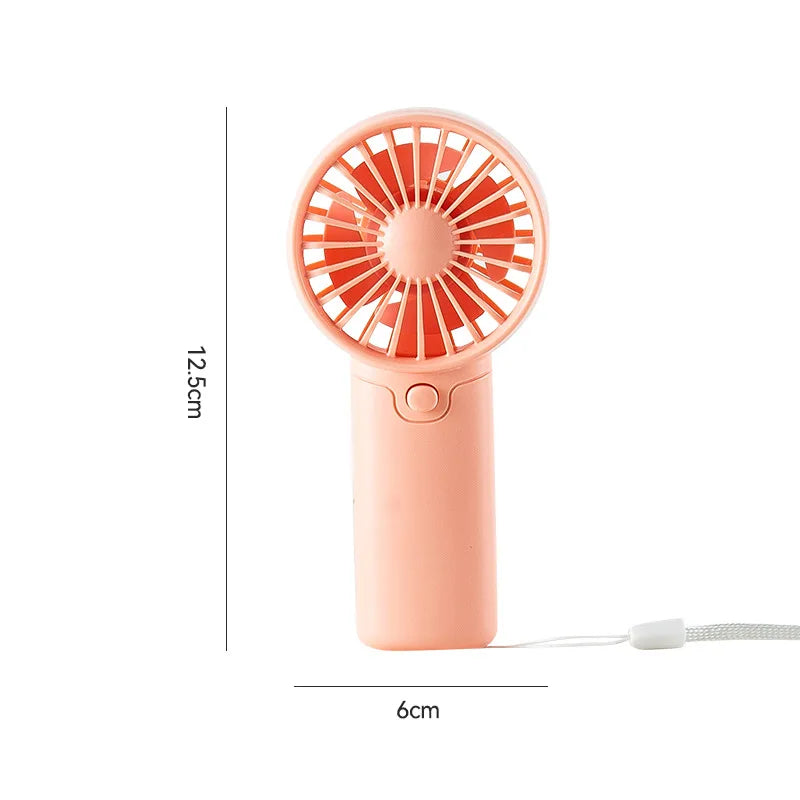 Liveify pink portable handheld fan with 12.5cm height, USB rechargeable, compact design for travel and outdoor use