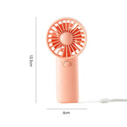 Liveify pink portable handheld fan with 12.5cm height, USB rechargeable, compact design for travel and outdoor use