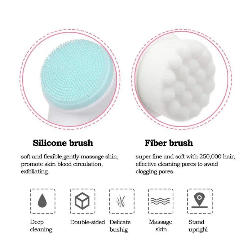 3D Double Silicone Facial Cleansing Brush - liveify