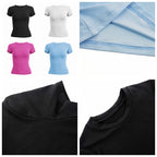Liveify Women's Slim Fit Knit T-Shirt – Short Sleeve O-Neck Stretch Tee, Casual Y2K Streetwear Top for Everyday Wear