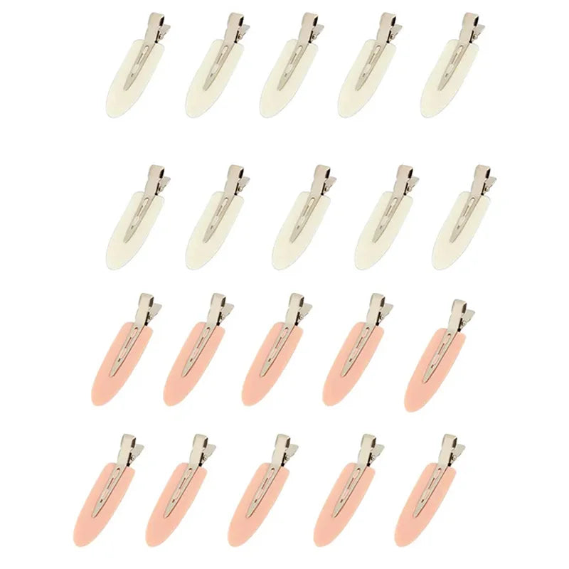 Liveify cream and pink matte hair clips with metal clasp, sleek design for styling