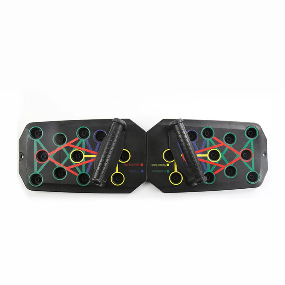 Liveify black foldable resistance band trainer with colorful attachment points and textured handles for home workouts