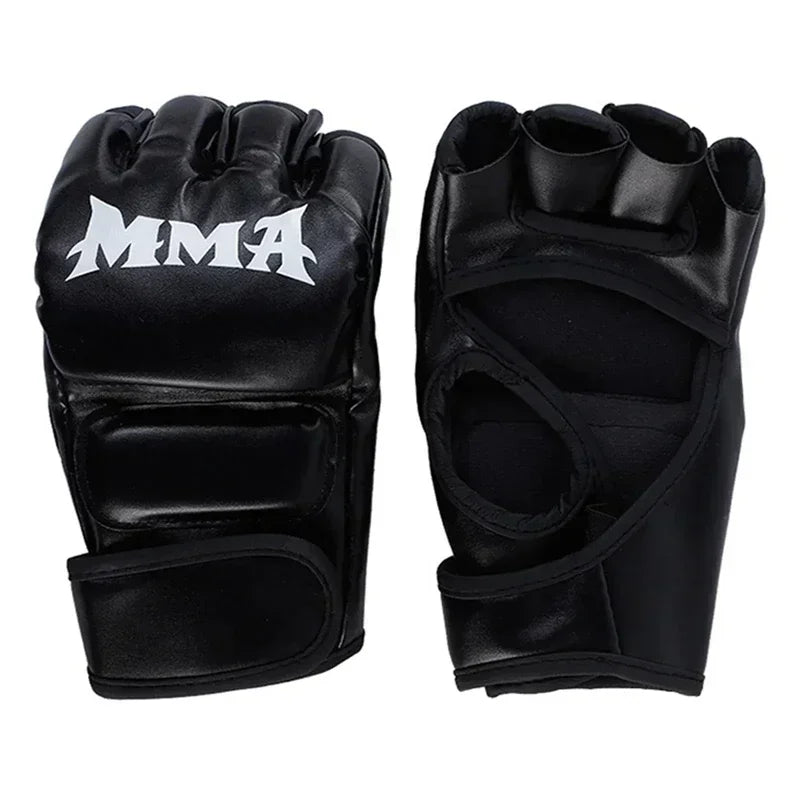 Liveify MMA Training Gloves Open Palm – Half Finger Sparring & Punching Bag Gloves for Boxing & Kickboxing, PU Leather (Adult)