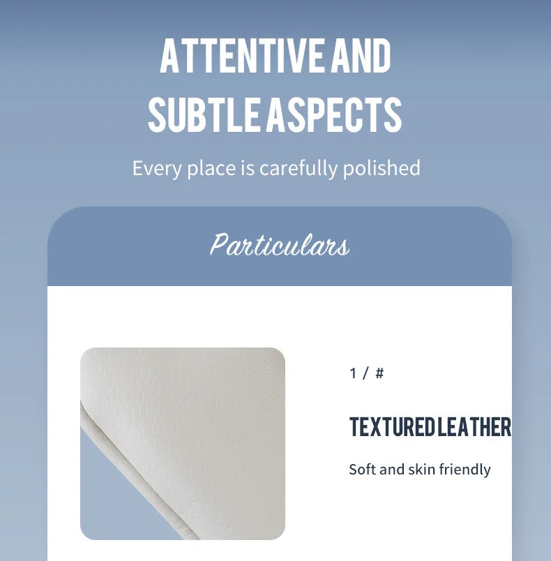 Liveify textured leather material, soft and skin-friendly, cream-colored with subtle grain detail