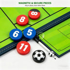 Magnetic Soccer Tactics Board – Foldable Coaching Clipboard with Magnets & Marker for Training
