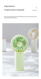 Liveify mint green portable handheld fan with sleek plastic design for office or travel cooling