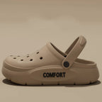 Liveify beige comfort clog with textured sole and ventilation holes
