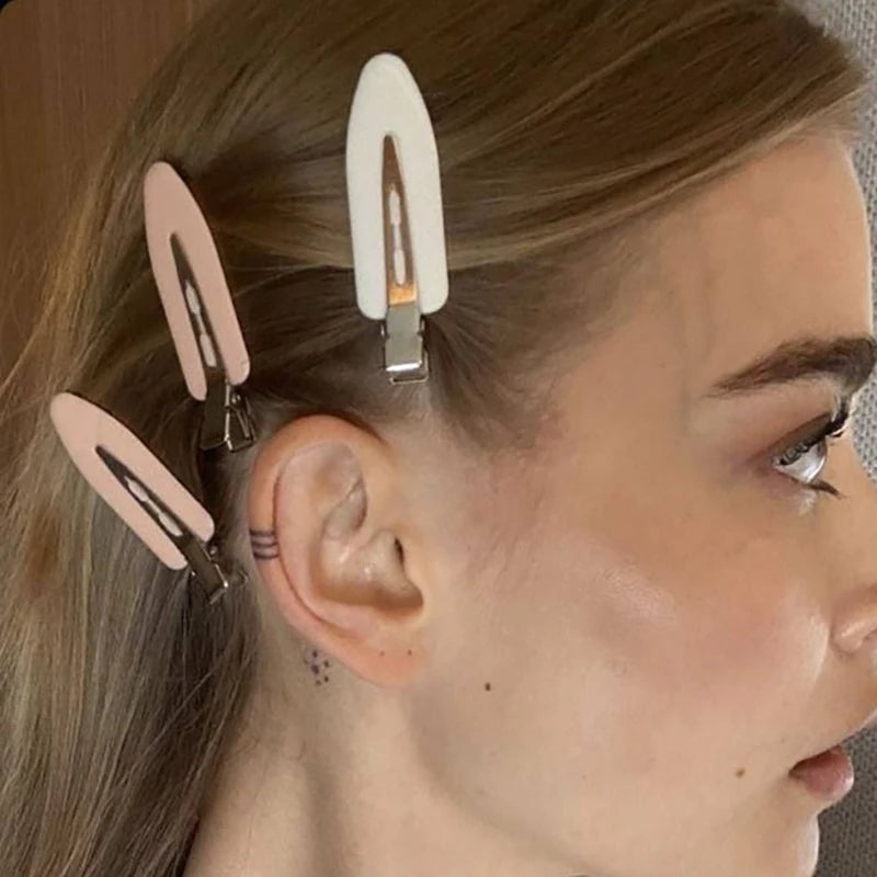 Liveify beige and white hair clips styling side part, sleek metal clasp, minimalist aesthetic for everyday looks