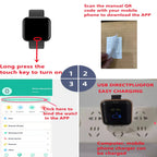 Liveify smartwatch setup guide: turn on, scan QR, bind via app, USB charging