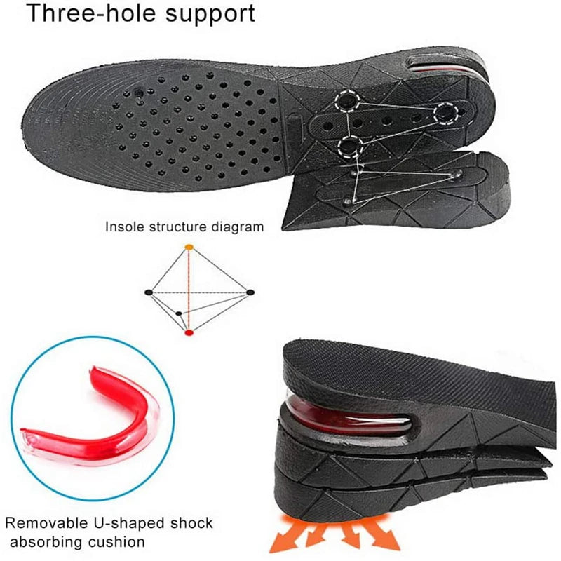 Liveify Height Increase Insoles – Air Cushion Elevator Shoe Inserts with Arch Support, Adjustable 3–9cm Heel Lift Insoles for Men & Women