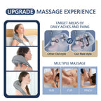 Liveify neck and shoulder massager with rub, clip, pinch modes, gray fabric design for daily ache relief