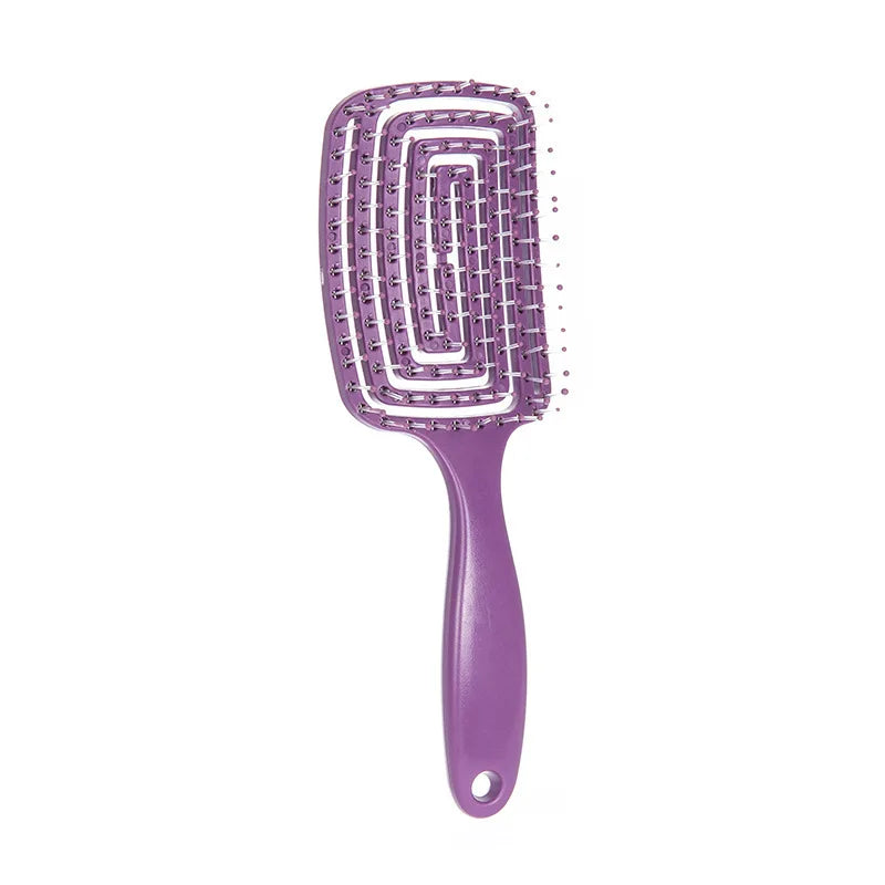 Liveify purple vented hairbrush with ergonomic handle and cushioned bristles for detangling