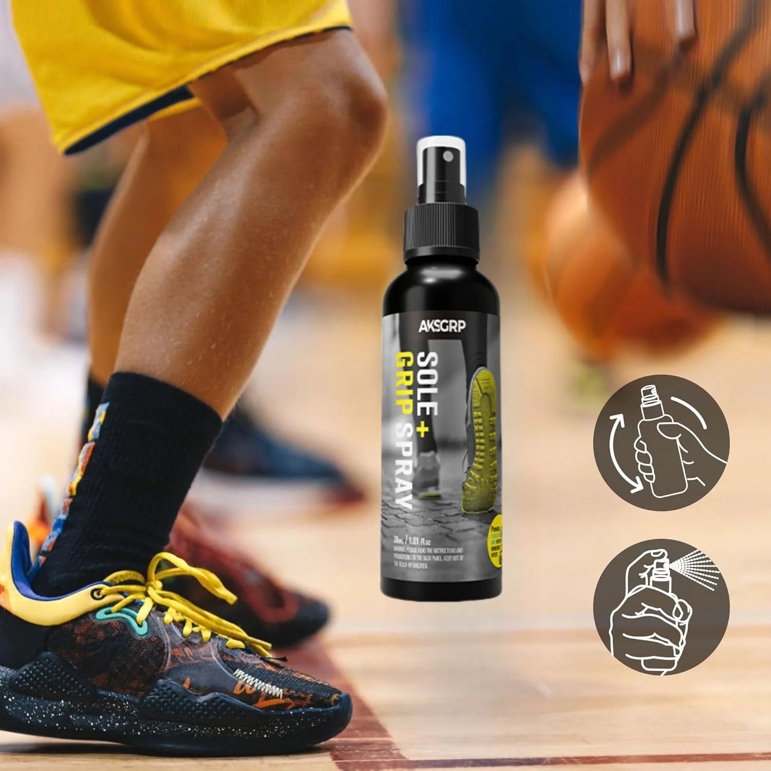 Liveify Basketball Shoe Grip Spray – 120ml Sole Traction Spray for Basketball Shoes, Improved Court Grip & Sneaker Sole Cleaner
