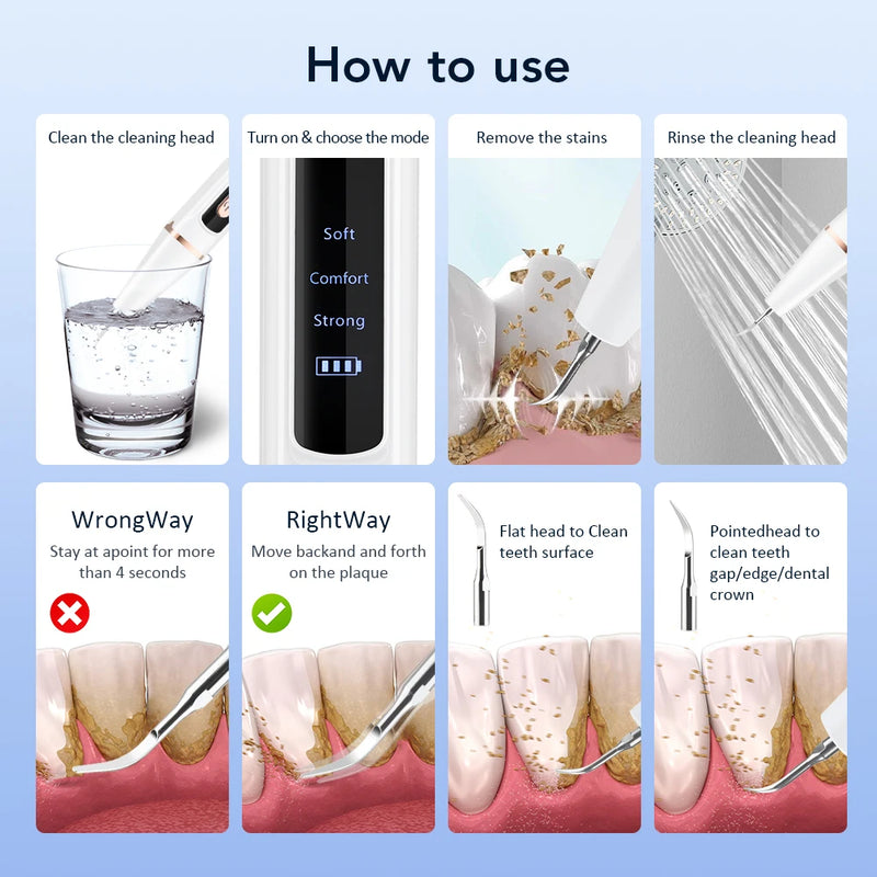 Liveify Electric Ultrasonic Teeth Cleaner – Portable Dental Scaler for Plaque, Tartar & Stain Removal, Deep Cleaning Oral Care Tool (Rechargeable, Home Use)