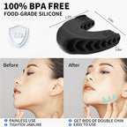 Liveify black silicone jawline trainer for tightening jawline and reducing double chin, BPA-free and painless use