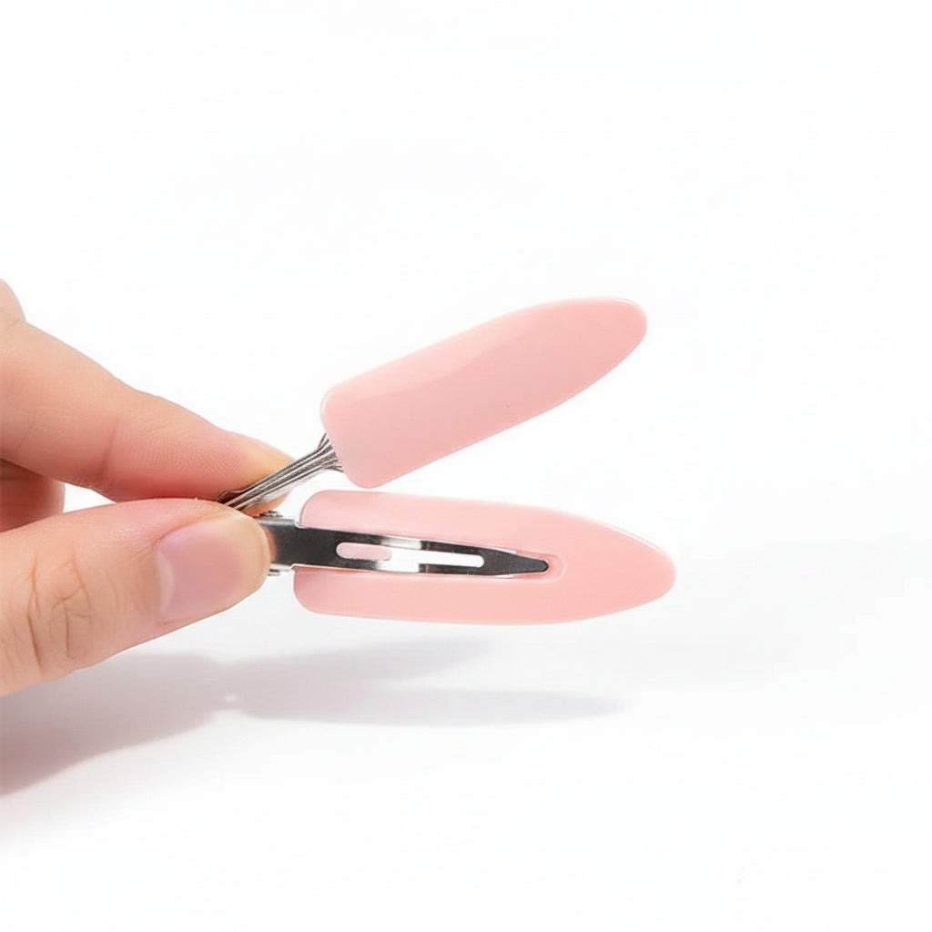 Liveify pink no-teeth hair clips with smooth design to prevent creases