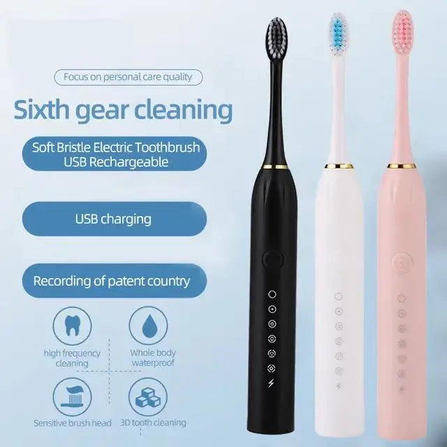 Liveify Sonic Electric Toothbrush – USB Rechargeable IPX7 Waterproof Toothbrush with 6 Cleaning Modes & High-Frequency Deep Cleaning