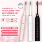 Liveify Sonic Electric Toothbrush – USB Rechargeable IPX7 Waterproof Toothbrush with 6 Cleaning Modes & High-Frequency Deep Cleaning