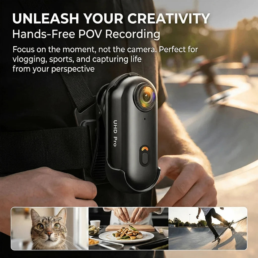 Liveify Mini 4K WiFi Action Camera – HD Wearable Body Camera for Cycling, Motorcycle, Sports, Vlogging & Outdoor Adventure