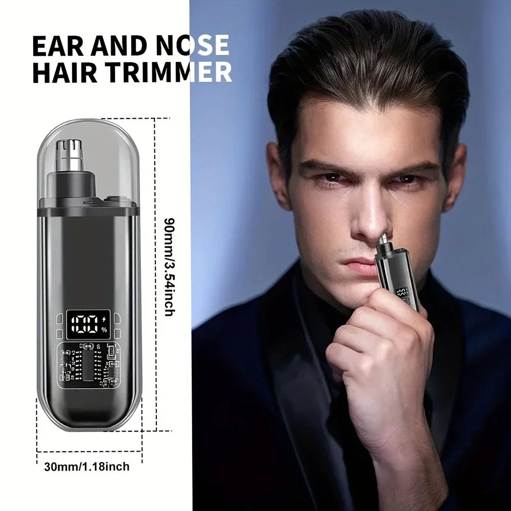 Liveify Nose & Ear Hair Trimmer for Men – USB-C Rechargeable Portable Precision Grooming Kit for Facial Hair, Safe & Pain-Free Trimming