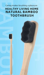 Liveify natural bamboo toothbrush with black bristles, eco-friendly oral care for healthy living home