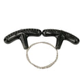 Liveify black plastic grip handles with textured design and metal wire loop