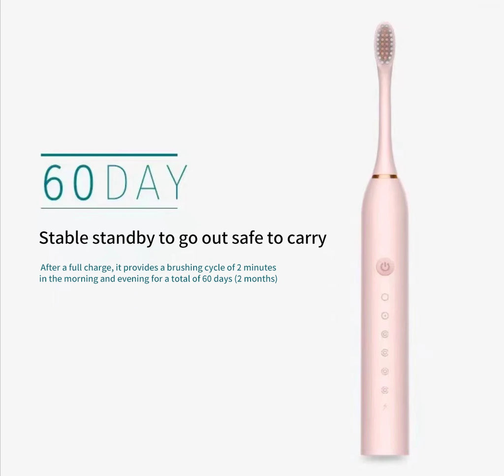 Liveify Sonic Electric Toothbrush – USB Rechargeable IPX7 Waterproof Toothbrush with 6 Cleaning Modes & High-Frequency Deep Cleaning