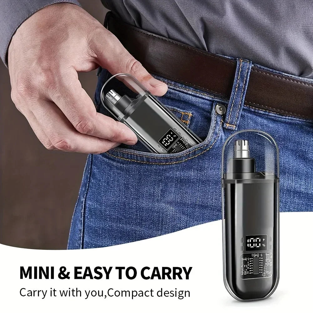 Liveify Nose & Ear Hair Trimmer for Men – USB-C Rechargeable Portable Precision Grooming Kit for Facial Hair, Safe & Pain-Free Trimming